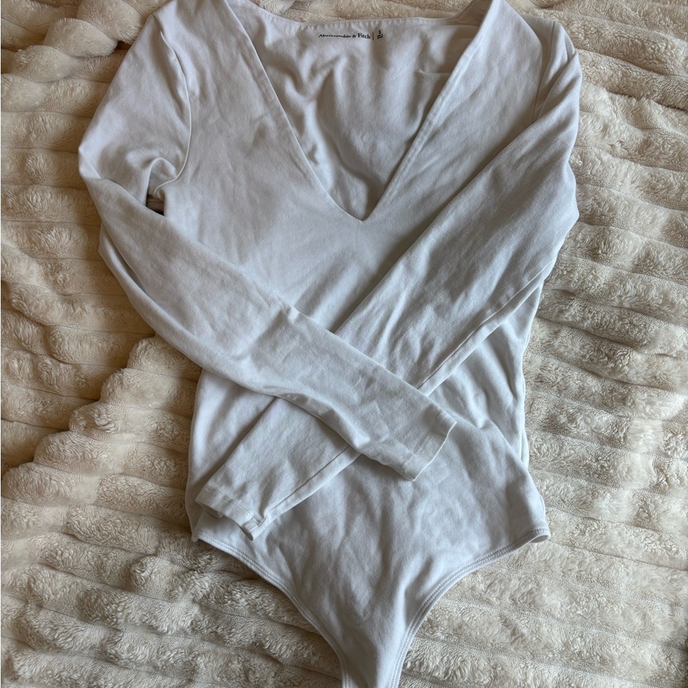 Abercrombie & Fitch Gray Long Sleeve Fitted Bodysuit